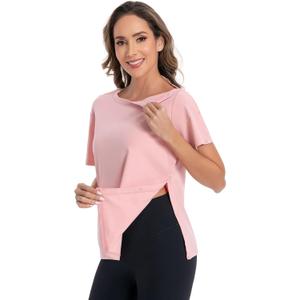 Post Shoulder Surgery Shirts for Women,Cuff Tear Away Top After Rotator Cuff Shirts Chemo Port Adaptive Clothing, L