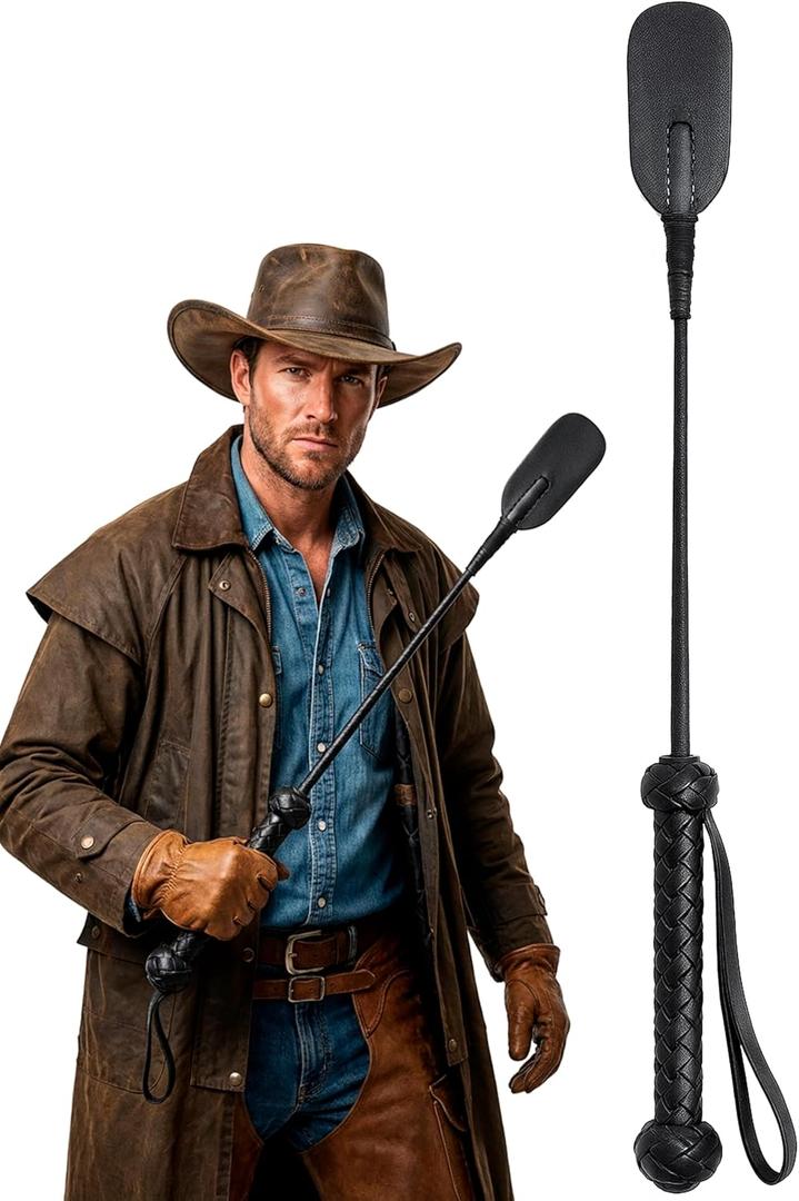 Riding Crop for Horses 17", Horse Crop for Training, Equestrian Sport Accessory, Black