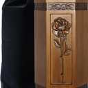 Urns for Wooden, Cremation Urn for Human Ashes Adult - Hand Engraving Rose Flower - Funeral Urn for Mother/Dad - Display Burial at Home or in Niche at Columbarium (Large Wood Decorative Urn