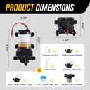 12V RV Water Pump, 5.0 GPM 55 PSI Diaphragm Pump, 12Volt Quiet Fresh Water Pump with Pressure Switch, Self Priming Pressure Pumps for RV Camper Boat Marine Food Truck