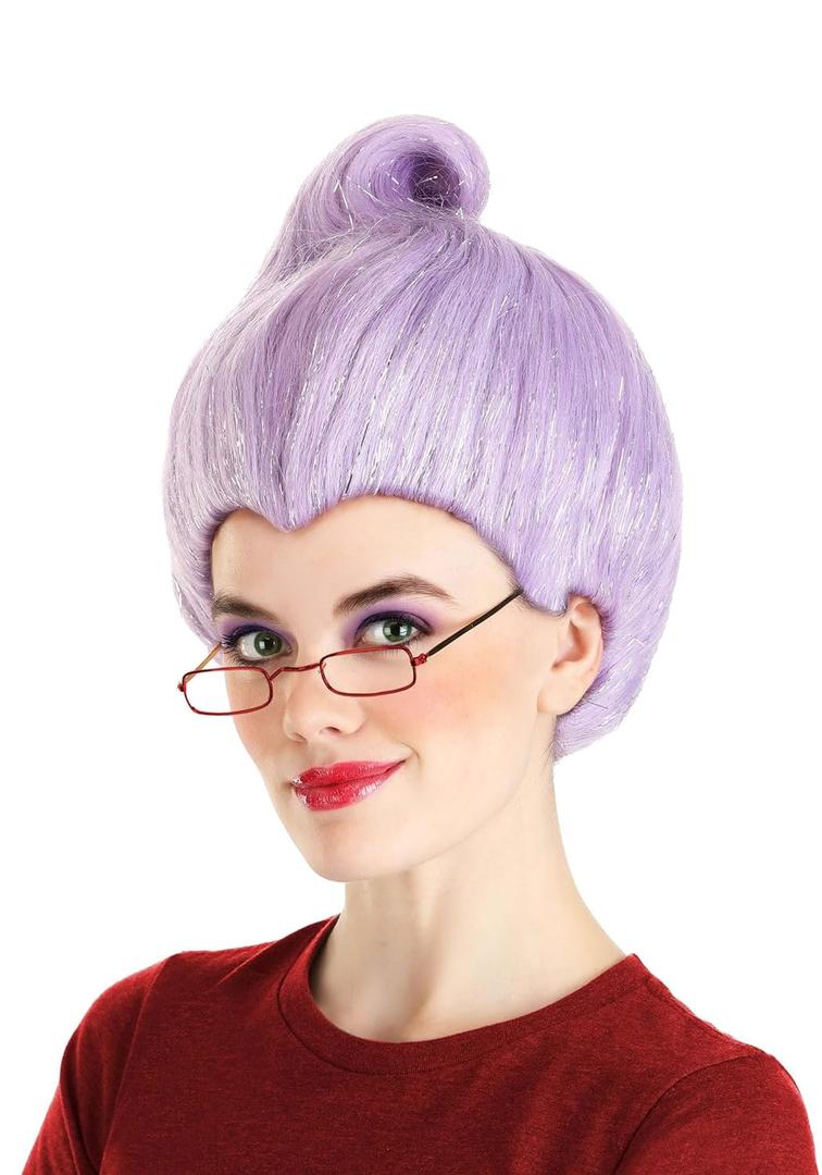Fun Costumes Shrek Fairy Godmother Costume Wig for Women - Movie Character Cosplay Purple Wig with Tinsel Strands Standard