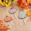 6PCS Vintage Thanksgiving Pumpkin Wall Hooks Gift Fall Rustic Wooden Wall Mounted Key Hanger Holder Autumn Harvest Rustproof Towel Hooks for Bathroom Entryway Farmhouse Thanksgiving Decorations