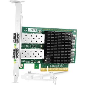 X520-DA2 2X 10GbE SFP+ Fiber Ports Converged Ethernet Adapter for Servers, NAS and Desktop PCs, Intel 82599ES 10Gb/s Converged Ethernet Controller, PCIE X8 to 2X 10GbE SFP+ NIC Card (X520-DA2)