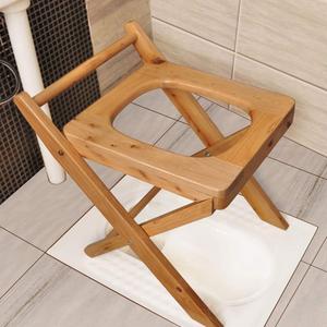 Portable Solid Wood Commode Chair - Bedside Toilet Stool for Adults, Seniors & Disabled.