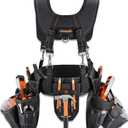 WELKINLAND 39Pockets Tool belts for Men with Suspenders, Roof Tool Belt, One Size