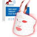 Red Light Therapy Mask for Face, 7-1 Colors Led face mask light therapy for Wrinkles, Fine Lines, Dark Spots, Portable & Rechargeable for Home Working Travel Yoga Sleep, White