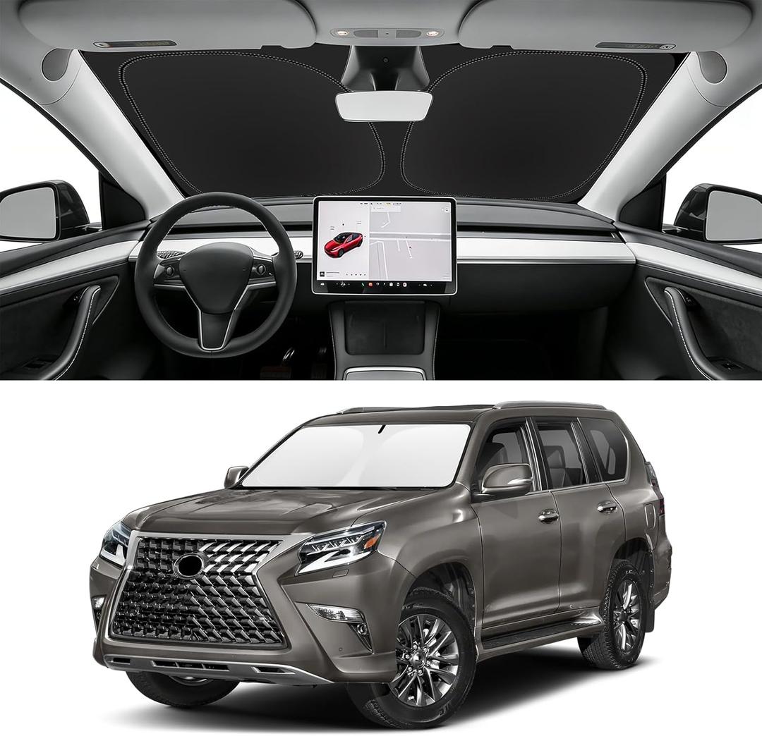 Custom Fit Windshield Sun Shade for Lexus GX 2010-2023, Blocks UV & Heat, Front Window Sunshade Accessories, Easy Fold & Store Keep Your Car Cooler