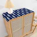 Nautical Knot Table Runner 36 Inches Short, Cotton Linen Small Short Kitchen Dining Coffee Table Runners Dresser Dcor, Burlap Runner for Table, Wedding, Party Ocean Beach Sailboat Navy Blue