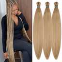 Brown Blonde Braiding Hair Pre stretched Box Braiding Hair Extensions Feed in Braids