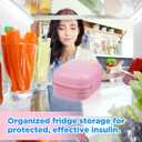 Teenyyou 6 Slots Insulin Peptide Fridge Carrying Case Vial Holder Storage Protector Bag, Fits Standard 10ml Vials, Insulin Cooler Travel Kits Case Organizer Diabetes Protector(Pink)