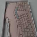 Nulea Wireless Ergonomic Keyboard, Split Keyboard with Cushioned Wrist Rest, Bluetooth and USB Connectivity, USB-C Rechargeable, Compatible with Windows Mac (Grey Pink)