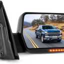 SCITOO Towing Mirror Passenger Side fit for Ford Chrome Automotive Exterior Mirror fit 2004-2014 for F-150 with Amber Turn Signal and Puddle Lights Power Control Heated and Manual Folding Features, Large
