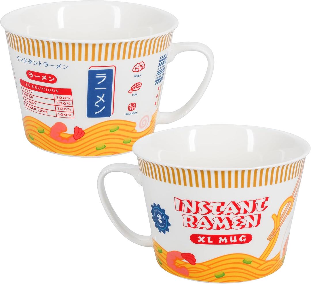Paladone Anime Inspired Giant 15oz Ramen Coffee Mug, Novelty Animation Gift, Noodle Bowl for Manga Fans and Enthusiast (Multicolor)
