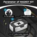 Trailer Brake Magnet,12"X2"Electric Brakes Assembly Replacement Designed Kit Fit 5200 to 7000 lbs Axles with Retainer Clips and Coil Springs RV Spindle Brake Parts 2 Sets