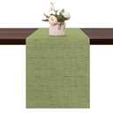 Table Runner, Vinyl Woven Table Runner Arbitrarily Cropped Washable Easy to Clean Perfect for Daily use (12 X 55 inch, Green)