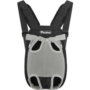 Pawaboo Pet Carrier Backpack, Adjustable Pet Front Cat Dog Carrier Backpack Travel Bag, Legs Out, Easy-Fit for Traveling Hiking Camping for Small Medium Dogs, Large Size, Gray