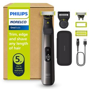 Philips Norelco OneBlade 360 Pro Face + Body, Hybrid Electric Beard Trimmer, Shaver and Bodygroomer, with 360 Blade Technology, Model QP6552/90