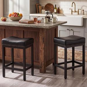 DUMOS 24 Inch Counter Height Bar Stools Set of 2, Kitchen Island, Black