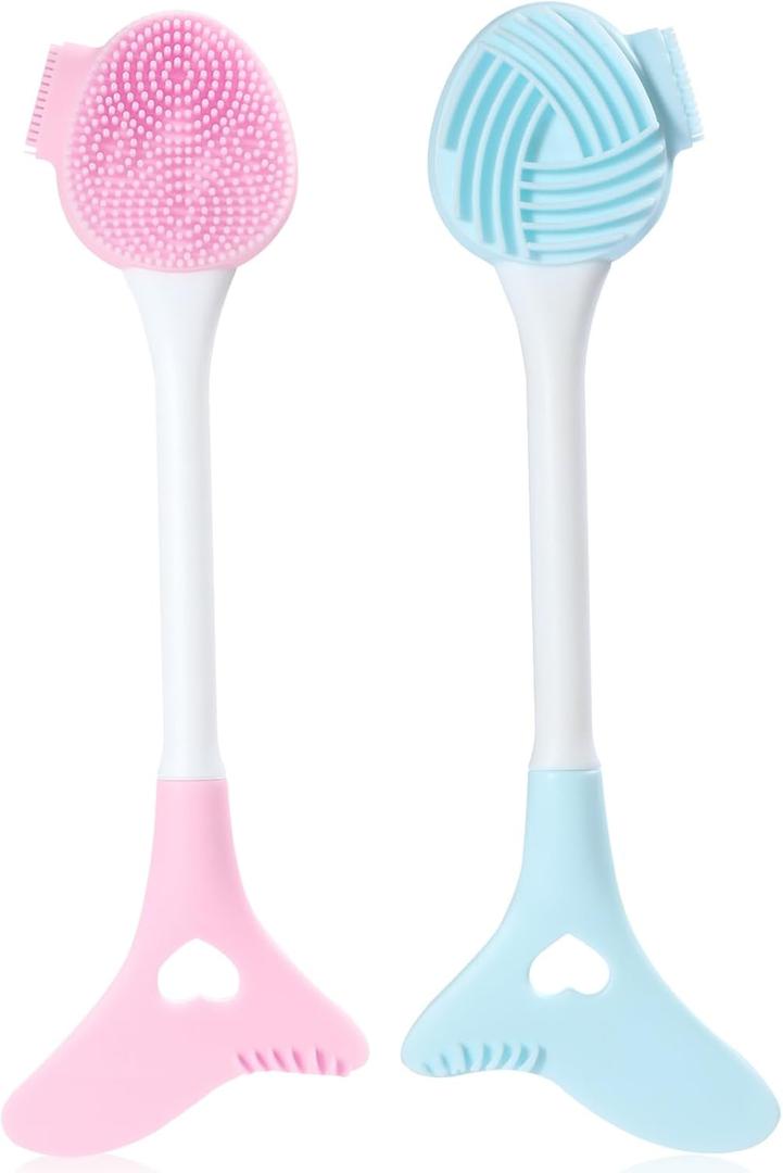 2 x 2 Packs Silicone Face Scrubber Exfoliator, Face Mask Brush Applicator, Facial Cleansing Brush, Pore Cleaning Brush, Pore Scrubber for Face