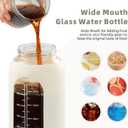 Glass Water Bottle with Straw and Handle Lid Half Gallon Motivational Glass Bottle with Silicone Sleeve and Time Marker Large Reusable Sports Water Jug for Gym Home Workout