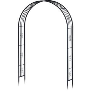 83in Steel Garden Arch Arbor Trellis for Climbing Plants Outdoor, Yard, Garden, Climbing Plants 7ft Decorative Wire Lattice, Outdoor Wedding Arch, Black, (6.9FT)
