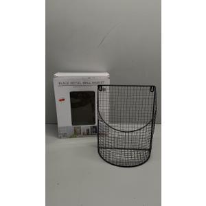 Black Metal Wall Basket 9.45 x 11.81 x 4.72