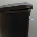 simplehuman 50 Liter / 13 Gallon Semi-Round Kitchen Step Trash Can with Secure Slide Lock, Black Plastic