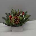Christmas Centerpieces Table Decorations 10" Small Artificial Potted Christmas Tree Tabletop Pine Plants with Red Berry Pine Cones in Wooden Pot for Home Winter Xmas Mantel Farmhouse Indoor Decor