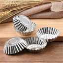 Mvchifay 10 Pcs Egg Tart Stainless Steel Mini Cupcake Mold Non Stick Cake Cookie Liner Heat-resistant Home Baking Pie Tins (Style 2)