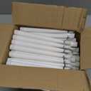 Baquler 100 Pcs Flameless Taper Candles LED Taper Candles Flickering Bulk Ivory LED Candlestick for Halloween Christmas Wedding Church Easter Party Decor Table Centerpiece, 8.5 in, No Batteries