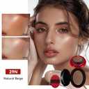 2 x MAEPEOR Cushion Foundation 9 Colors Full Coverage Weightless Satin Glow Foundation Hydrating Long-Lasting Cushion BB Cream (Color 07)