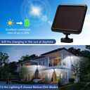 SUNLONG Solar Lights Outdoor Waterproof Motion Lights Separate Solar Panel 16.4 Ft Wires Multi Modes Optional Sensor Light for Courtyard Wall Garage Balcony Walkway (Black)