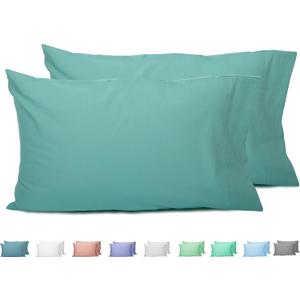 Sunflower Queen Pillowcases Set of 2, 100% Cotton Queen Pillow Cases 2, 2030 inches Lagoon, Soft and Breathable