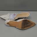 Kitten Heels for Women Dressy Pointed Toe Bow Heeled Sandals Vintage Mules Sexy Stiletto Heel Casual Pumps Shoes XM-L-3 White, Size 7