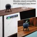 Real Wood Stand for Homepod mini(2020 Released), Wooden Holder Tripod with Metal Frame,Safe Stable Mount with Anti-Slip Silicone pad Protects Home pod mini Speaker Well (Color:Walnut)