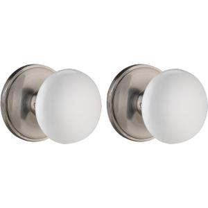 parro White Door Knobs, White Porcelain Door Knob, Ceramic Interior Door Handles, Nickel Door Levers for Closet