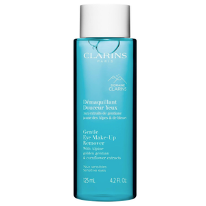 Clarins Gentle Eye Make-Up Remover | Removes Light To Medium Eye Make-Up | Cleanses, Soothes and Softens | Conditions Lashes | Oil-Free | Ophthalmologist Tested | All Skin Types | 4.2 Fluid Ounces, Pack of 1 