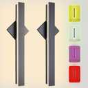 2-Packs Outdoor RGB Dimmable Wall Light: 28W Modern Wall Sconce Fixture Rectangular Black LED Wall Lamp - 23.5 Inches - IP65 Waterproof Anti Rust Wall Light for House Courtyard Balcony Porch