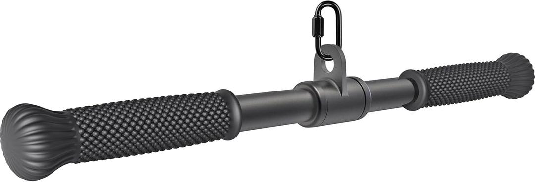 SELEWARE Rotating Straight Bar, Tricep Rope, Double D Row Handle, Rotating V Handle, Cable Machine Attachment with Non-Slip Soft Rubber Grip, Universal Attachment for Cable Machines