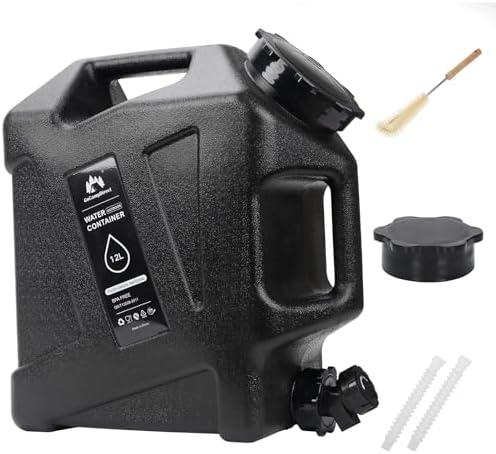 GoCampDirect Camping Water Container - 3.2 Gallan Water Jug with Spigot| Portable Water Tank for Outdoor Hiking Picnic Supplies-Black