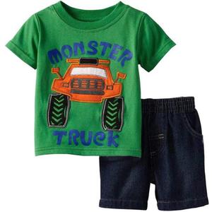 Toddler Boy Cotton Summer Short Sleeve T-Shirt and Short Set, 3T