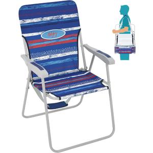 #WEJOY Folding Beach Chair for Adults, Lightweight Beach Chair with Shoulder Straps, High Back Beach Chairs with Hard Armrest, Supports 300lbs for Beach Lawn Concert (#C 1 Pack Red Blue)