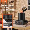 VEVOR Electric Melting Furnace, 3kg+1kg Electric Metal Smelter Foundry, 1350W 2102℉/1150℃ Smelting Furnace Kit for Gold/Silver Jewelry & Copper/Aluminum Casting