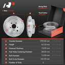 A-Premium 11.42 In (290mm) Rear Brake Rotors & Ceramic Pads Kit, 6-Pack
