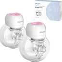 Hands Free Breast Pump 1508 Ultra-Light 193g, Wearable Breastfeeding Pump with LCD Display 2 Modes & 9 Levels, Rechargeable Wireless Portable for On-The-Go & Discreet Pumping, 21mm/24mm FlangesPink