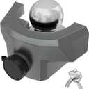 DEEAGLE Trailer Locks Ball Hitch, Heavy Duty Trailer Hitch Locks Fits 2-5/16” Couplers, Anti-Theft Ball Hitch Lock for RV Travel Trailer, Grey