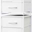 2-Pack Stackable 3-Tier Storage Drawers (6 Drawers Total), Small Dresser for Closet, Narrow Fabric Dresser with Wooden Top & Metal Frame, Freestanding Closet Organizer Tower for Bedroom, Living Room