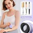 Sunscreen Applicator for Kids with Replaceable Body Sunblock Lotion Sponge 1.86oz Sunscreen Sponge Applicator Refillable Portable Silicone Washable for Kids Women Adults Family Travel Size (Purple)