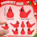 Soulchen 100 Pcs Mini Red Cardinal Bird Figurines for Craft, Tiny Cardinal Decor Small Christmas Ornaments for Gifts Christmas Craft Cake Topper Garden Lawn Home Decor