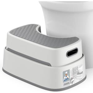 MR.SIGA Toilet Stool Squat Adult, Bathroom Stool Heavy Duty, Anti Slip Toilet Step for Bathroom, Toddler Step Stool for Kids , Dark Gray
